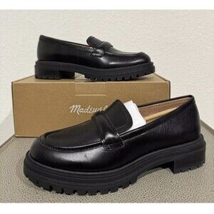 Madewell The Bradley Lugsole Loafer in Etruscan Black Leather Size 10 NG674 NIB